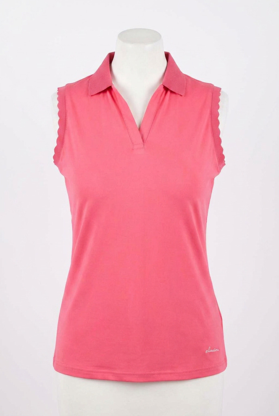 NEW ABACUS SPORTSWEAR US victoria drycool sleeveless polo in lipstick